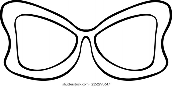 cat eye glasses isolated vector simple hand drawn rim shape