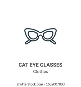 Cat eye glasses outline vector icon. Thin line black cat eye glasses icon, flat vector simple element illustration from editable clothes concept isolated stroke on white background