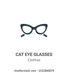 Cat eye glasses vector icon on white background. Flat vector cat eye glasses icon symbol sign from modern clothes collection for mobile concept and web apps design.