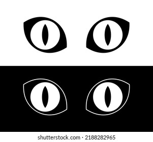 Cat eye icon. The eye of a reptile, dragon or tiger. View or visibility symbol.