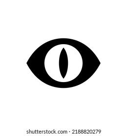 Cat eye icon. The eye of a reptile, dragon or tiger. View or visibility symbol.