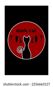 Cat eye logo. Round cat silhouette.