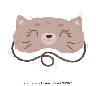 Cat Eye Mask for Sleeping as Cloth Cover to Block out Light Vector Illustration