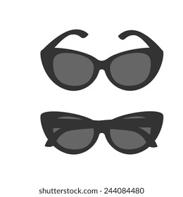 Cat eye style shape sunglasses icon, isolated vector illustration. Design for stickers, logo, web and mobile app. 