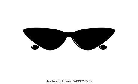 Cat eye sunglasses, black isolated silhouette