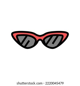 cat eye sunglasses frame color icon vector. cat eye sunglasses frame sign. isolated symbol illustration
