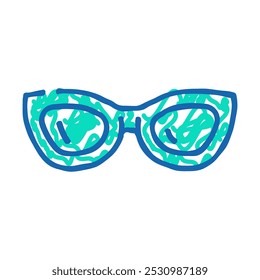 cat eye sunglasses frame doodle icon sketch vector. cat eye sunglasses frame sign. isolated symbol illustration