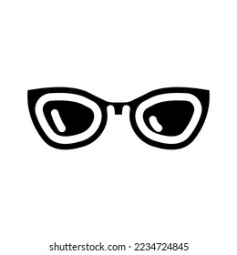 cat eye sunglasses frame glyph icon vector. cat eye sunglasses frame sign. isolated symbol illustration