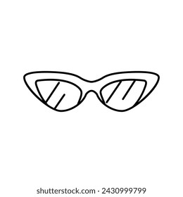 cat eye sunglasses frame line icon vector. cat eye sunglasses frame sign. isolated contour symbol black illustration