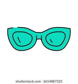 cat eye sunglasses frame line icon vector. cat eye sunglasses frame sign. isolated symbol illustration