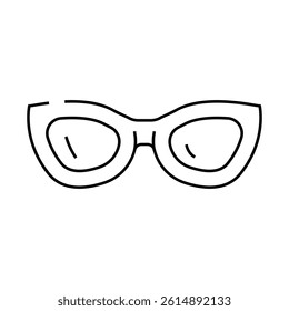 cat eye sunglasses frame line icon vector. cat eye sunglasses frame sign. isolated contour symbol black illustration