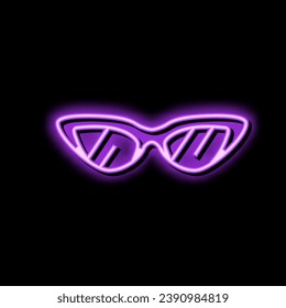 cat eye sunglasses frame neon light sign vector. cat eye sunglasses frame sign. isolated symbol illustration
