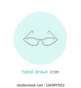 Cat eye sunglasses icon line element. Vector illustration of cat eye sunglasses icon line isolated on clean background for your web mobile app logo design.