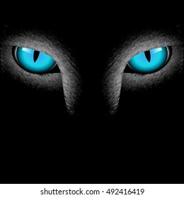 Cat eyes background, realistic vector