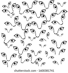 cat eyes and black patterns that can be changed in various colors