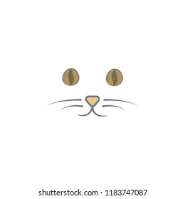 cat with eyes of coffee colored icon. Element of colored coffee icon for mobile concept and web apps. Color cat with eyes of coffee icon can be used for web and mobile