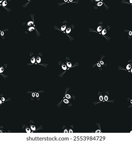 Cat eyes cute seamless pattern II