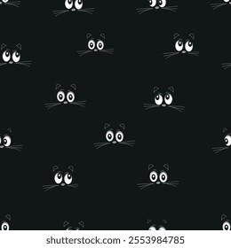 
Cat eyes cute seamless pattern