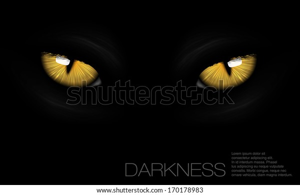 Cat Eyes Darkness Stock Vector (Royalty Free) 170178983