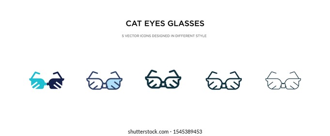 cat eyes glasses icon in different style vector illustration. two colored and black cat eyes glasses vector icons designed in filled, outline, line and stroke style can be used for web, mobile, ui