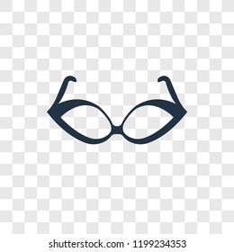 Cat eyes glasses vector icon isolated on transparent background, Cat eyes glasses transparency logo concept