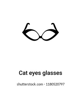 Cat eyes glasses icon  vector isolated on white background, logo concept of Cat eyes glasses  sign on transparent background, filled black symbol