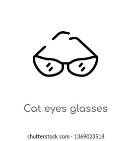 cat eyes glasses vector line icon. Simple element illustration. cat eyes glasses outline icon from woman clothing concept. Can be used for web and mobile
