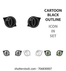 Cat eyes icon in cartoon style isolated on white background. Cat symbol stock vector illustration.