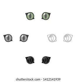 Cat eyes icon in cartoon,black style isolated on white background. Cat symbol stock vector illustration.