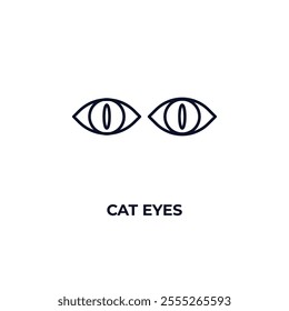 cat eyes outline icon. Linear vector from fashion concept. Thin line cat eyes icon isolated on white background