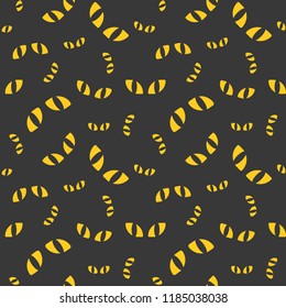 Cat eyes, Spooky Halloween seamless pattern, flat design with clipping mask