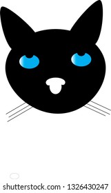 cat face with blue eyes.