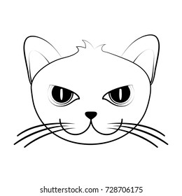 cat face cartoon icon image 