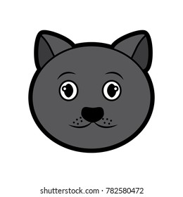 cat face cartoon pet icon image 