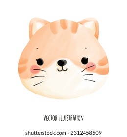 cat face cartoon vector illustration