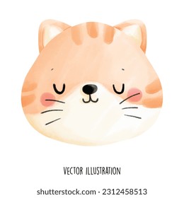 cat face cartoon vector illustration