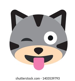 Cat face character. A cute kitten Vector illustration for greeting card, invitation. - Vector