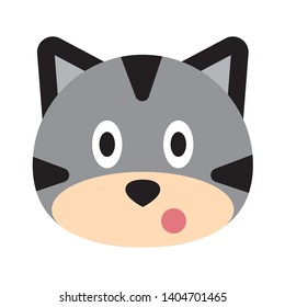 Cat face character. A cute kitten Vector illustration for greeting card, invitation. - Vector