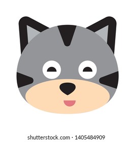 Cat face character. A cute kitten Vector illustration for greeting card, invitation. - Vector