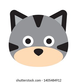 Cat face character. A cute kitten Vector illustration for greeting card, invitation. - Vector