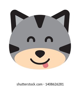 Cat face character. A cute kitten Vector illustration for greeting card, invitation. - Vector