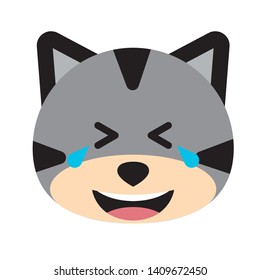 Cat face character. A cute kitten Vector illustration for greeting card, invitation. - Vector