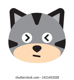 Cat face character. A cute kitten Vector illustration for greeting card, invitation. - Vector