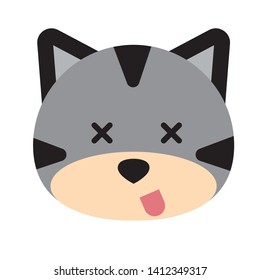 Cat face character. A cute kitten Vector illustration for greeting card, invitation. - Vector