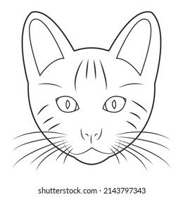 Cat face coloring book. Vector illustration