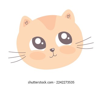 cat face cute animal icon isolated