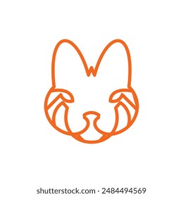 Diseño del logotipo de la línea linda de la cara del gato, elemento del logotipo para la Plantilla
