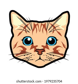 Cat Face Cute Vector Illustration