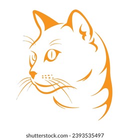 Cat face design on black vector