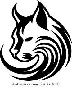 diseño de la cara del gato en fondo blanco, ilustración del vector. Mascota